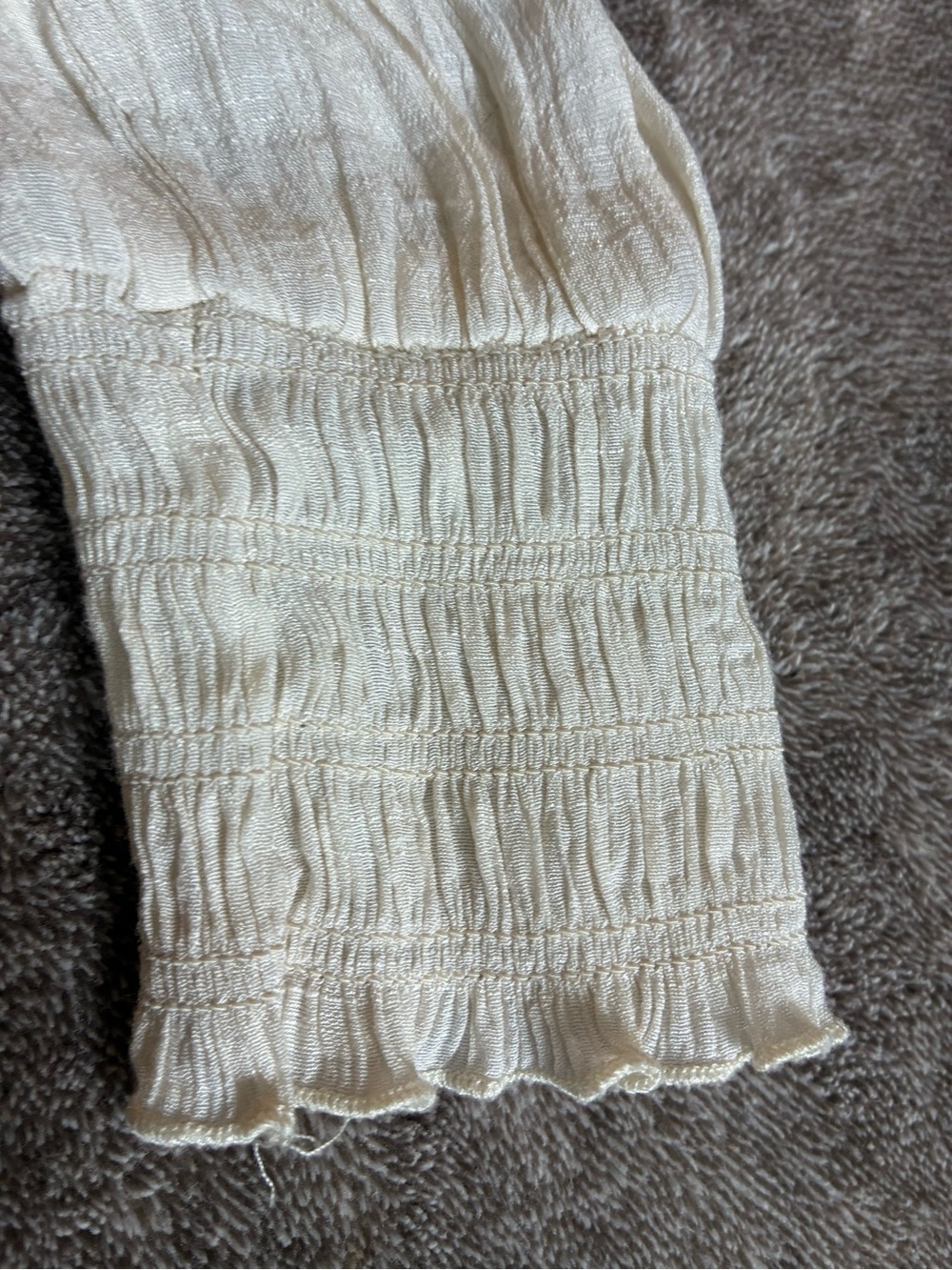 Anthropologie Fig & Flower Lace Yoke Peasant Blouse Long Sleeve Large Shabby - Picture 3 of 9